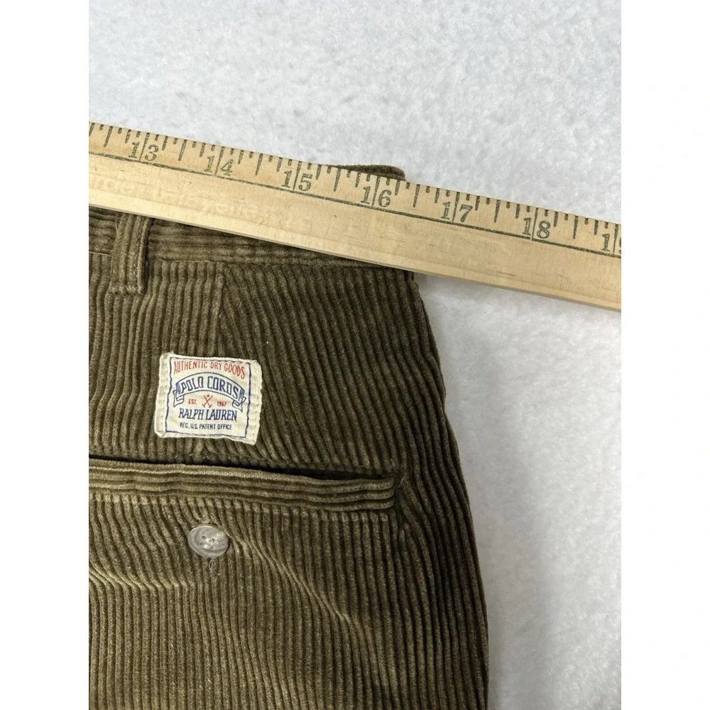 Vintage Polo Ralph Lauren Trousers Mens Cords Corduroy Pants Pleated USA 80s